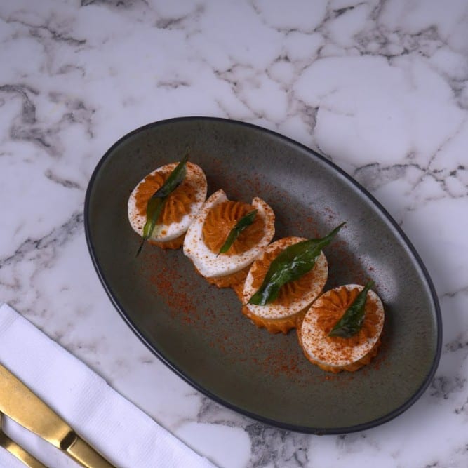 Kashmiri Devilled Eggs (GF, NF).