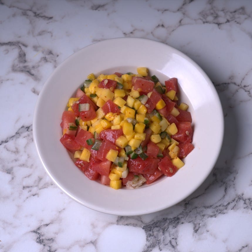 Watermelon Mango Salad.